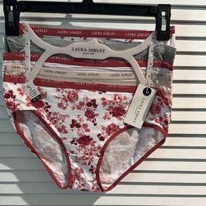 NWT Laura Ashley (5) Set Cotton Spandex Tagless Panties - Size M